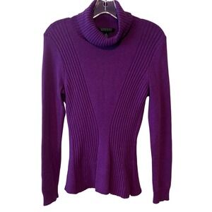Lauren Ralph Lauren Women's Purple Cashmere‎ Wool Cotton Blend Turtleneck Size S